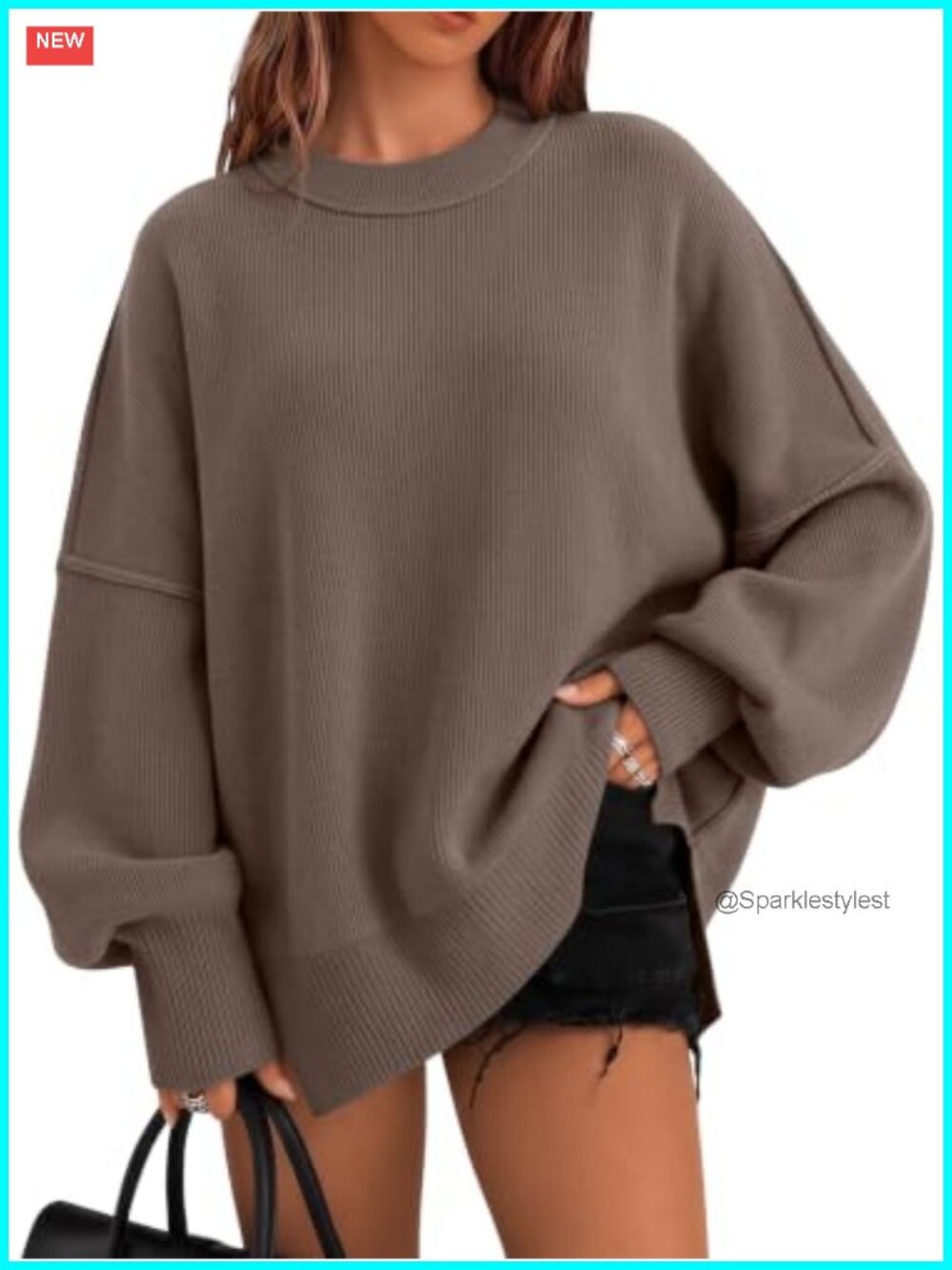 Oversized Crewneck Long Sleeve Pullover Sweater Tunic